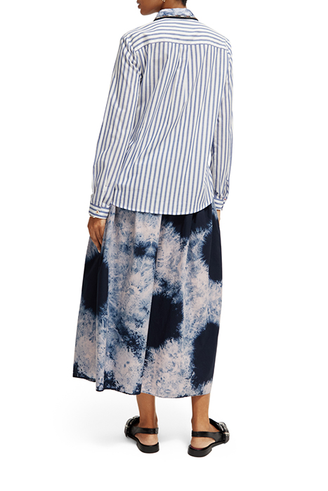 REGULAR FIT SHIRT WITH BEADED COLLAR BLUE STRIPE 3