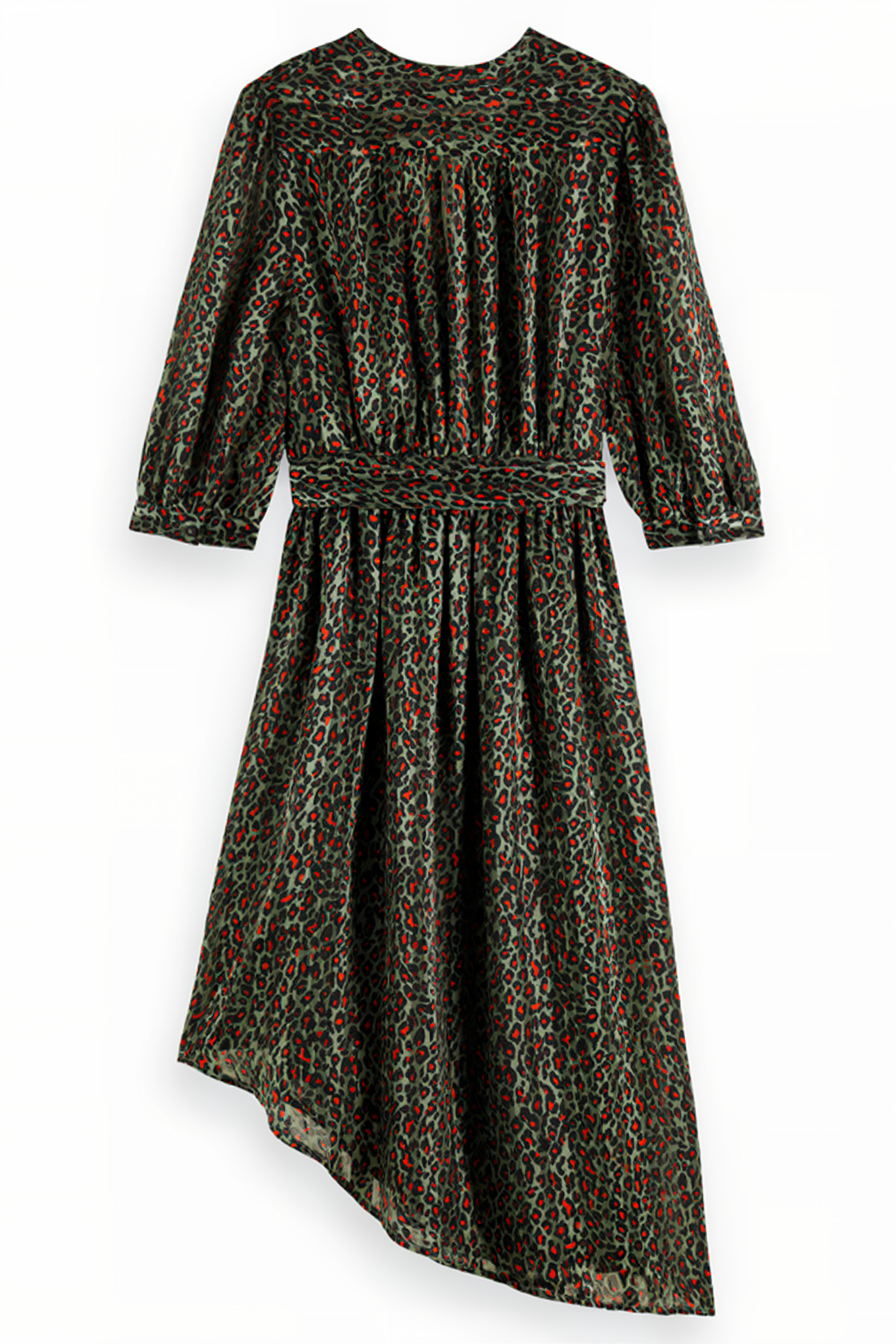 ASYMMETRIC WRAP DRESS CREATURES OF THE NIGHT FIELD GREEN 5