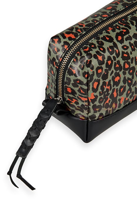 LARGE LEATHER MAKEUP BAG CREATURES OF THE NIGHT FIELD GREEN 3