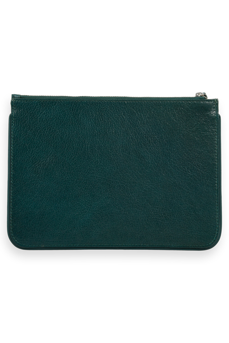 LARGE LEATHER POUCH BOTTLE GREEN 2