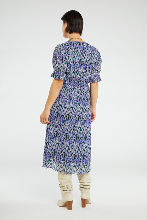 PAULINE DRESS POPPY PURPLE/CREAM W 2