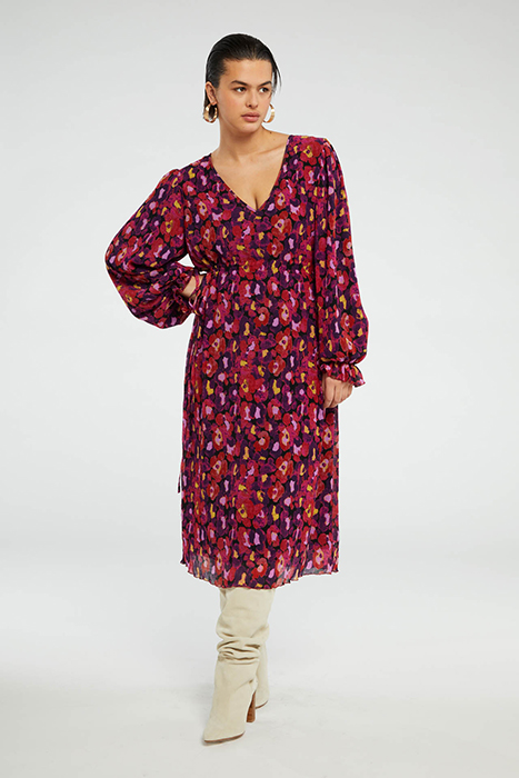 PAULINE LS DRESS SUNSET ORANGE/BLACK 4