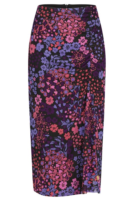 JESSY MIDI SKIRT BLACK/BUBBLE GUM PIN 3