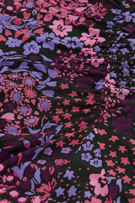 JESSY MIDI SKIRT BLACK/BUBBLE GUM PIN 4