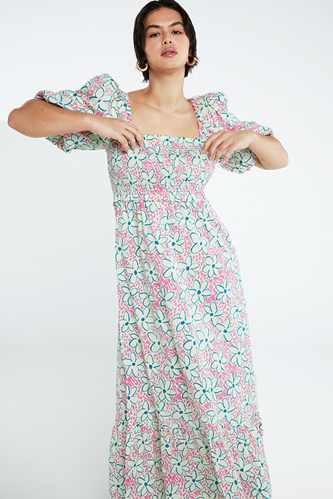 CARLA DRESS CREAM WHITE/BUBBLE G 4