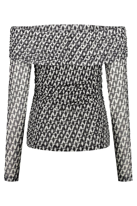 ASIA MESH TOP BLACK/STAR WHITE 2