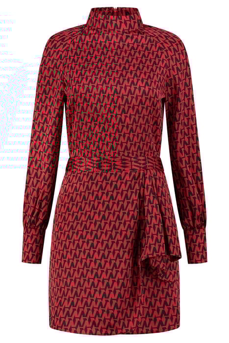 ANKARA PRINTED DRESS RACING RED 1