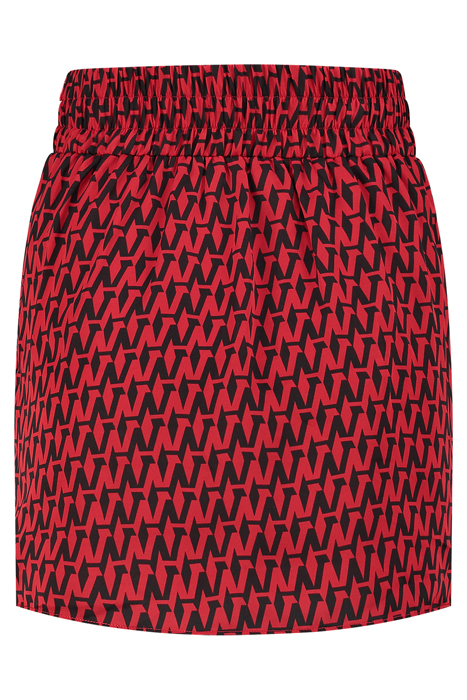 ANKARA PRINTED SKIRT RACING RED 2