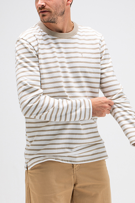 GASPARD STRIPE CREW STONE BEIGE 5