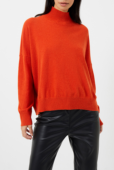 JEANIE VHARI SUST ROLL NK JMPR ORANGE 1