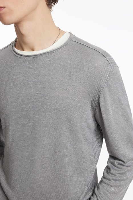 LEX LS LINEN BLEND SLUB FLAGSTONE GREY 3