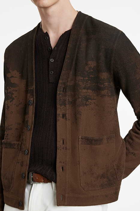 CLAYTON KNIT CARDIGAN SOIL 3