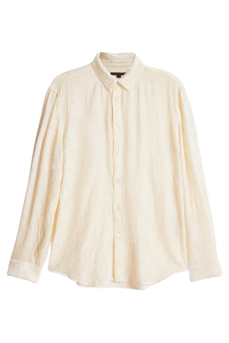 CRINKLED VELVET SLIM SHIRT WHITE 2