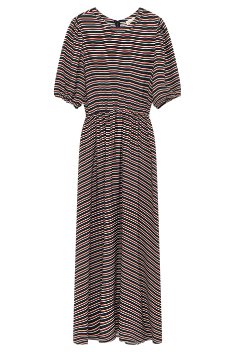 SHORT LEEVES ROUND COLLAR PRINTED DRESS ZAC 3