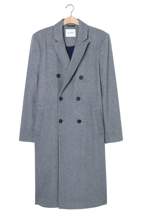STRAIGHT LONG-SLEEVE DOUBLE-BREASTED COAT GRIS CHINE 4
