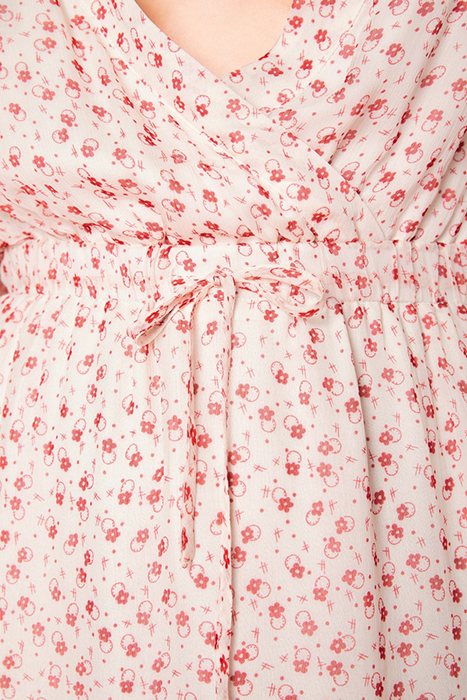 LOOSE LONG-SLEEVE PRINTED WRAP MINI DRESS ELISE 5