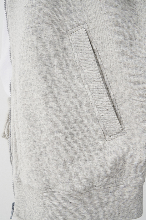 LONG-SLEEVE ZIP-NECK SWEATSHIRT GRIS CHINE 4