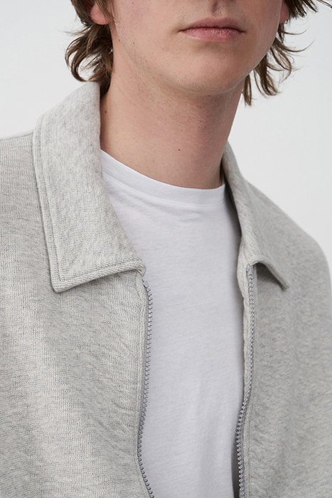 LONG-SLEEVE ZIP-NECK SWEATSHIRT GRIS CHINE 7