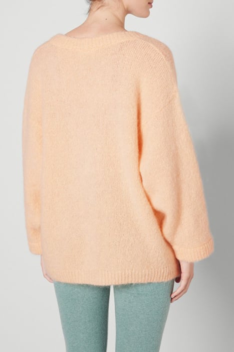 V COLLAR BUTTONED CARDIGAN PECHE 2