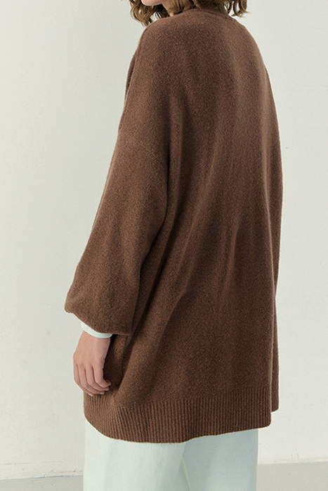 HIGH COLLAR LONG-SLEEVES CARDIGAN BROWNIE 2