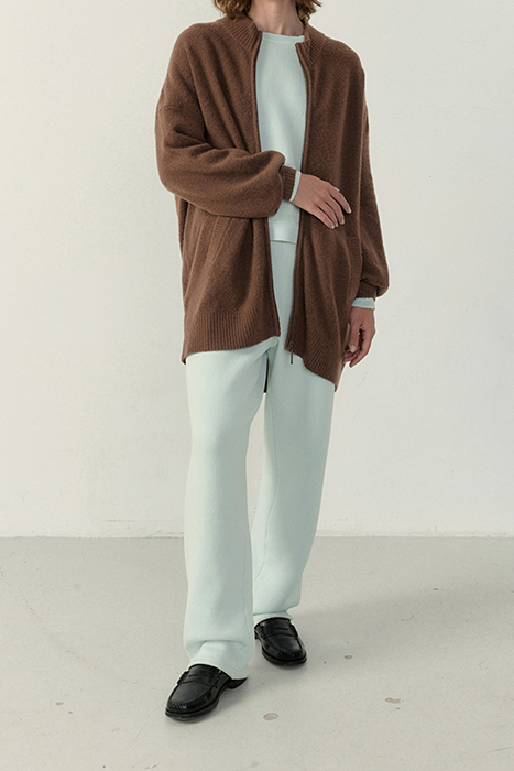 HIGH COLLAR LONG-SLEEVES CARDIGAN BROWNIE 3