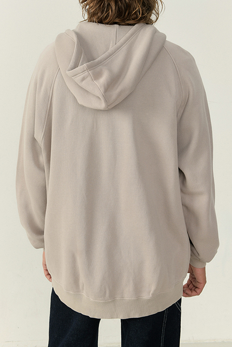 LONG-SLEEVES ZIPPED HOODIE TAUPE VINTAGE 2