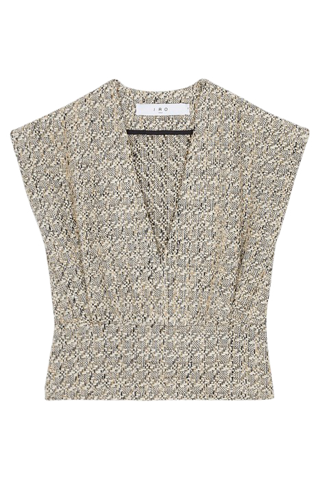 GLENA TANK TOP IN ECRU/BLACK 4