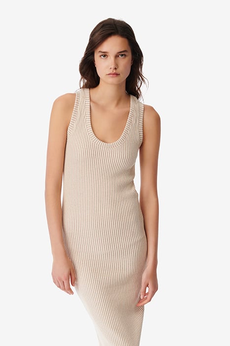 GALATEA DRESS IN TAUPE/ECRU 4