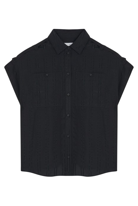 TRINITA BUTTON-DOWN SHIRT IN BLACK 4