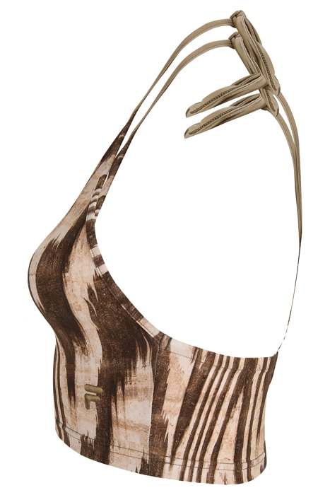 CALTAGIRONE CROPPED TOP BROWN ABSTRACT ETNO AOP 3