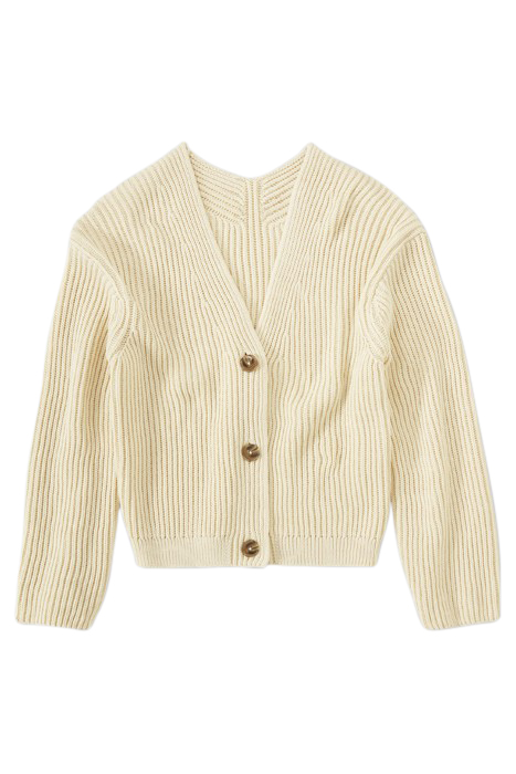 V CARDIGAN LONG SLEEVE KNITS IVORY 4