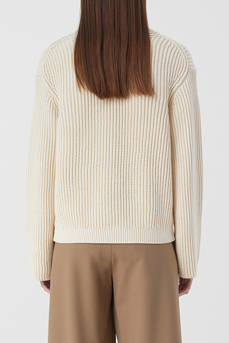 V CARDIGAN LONG SLEEVE KNITS IVORY 2