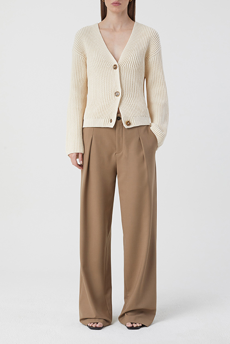 V CARDIGAN LONG SLEEVE KNITS IVORY 3