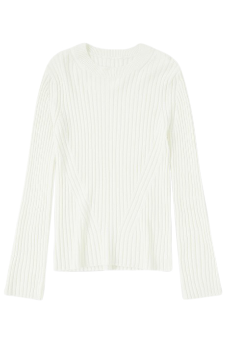 CREW NECK LONG SLEEVE KNITS IVORY 4