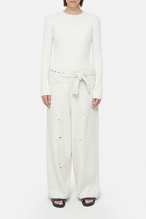 CREW NECK LONG SLEEVE KNITS IVORY 3