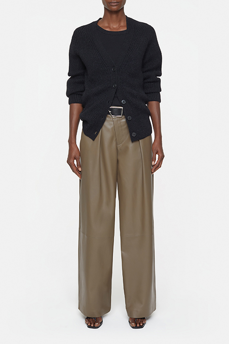 V CARDIGAN LONG SLEEVE KNITS BLACK 3