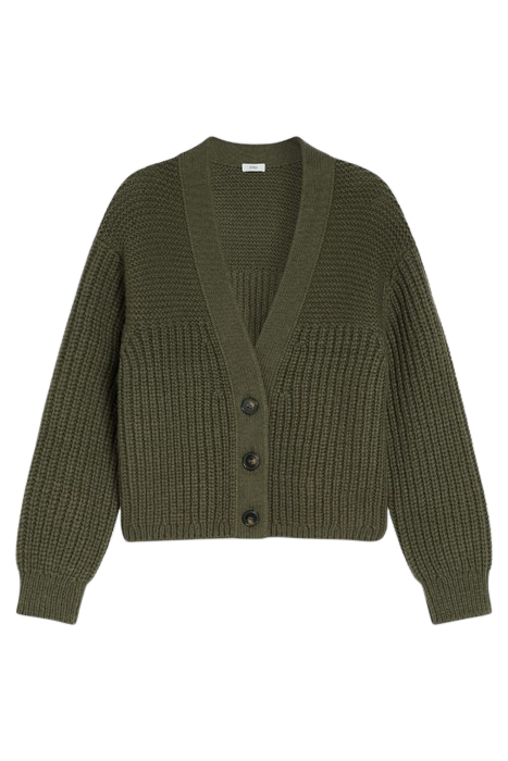 V CARDIGAN LONG SLEEVE KNITS INDUSTRIAL GREEN 4