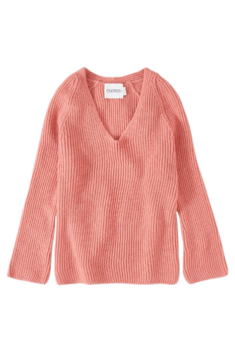 V NECK LONG SLEEVE KNITS ROSE DUST 4