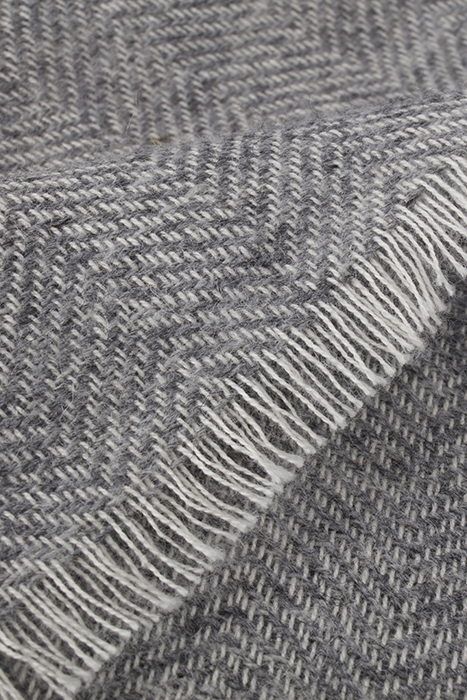 SCARVE, COTTON/WOOL/NYLON, 70 X 180 CM GREY PATTERN 2