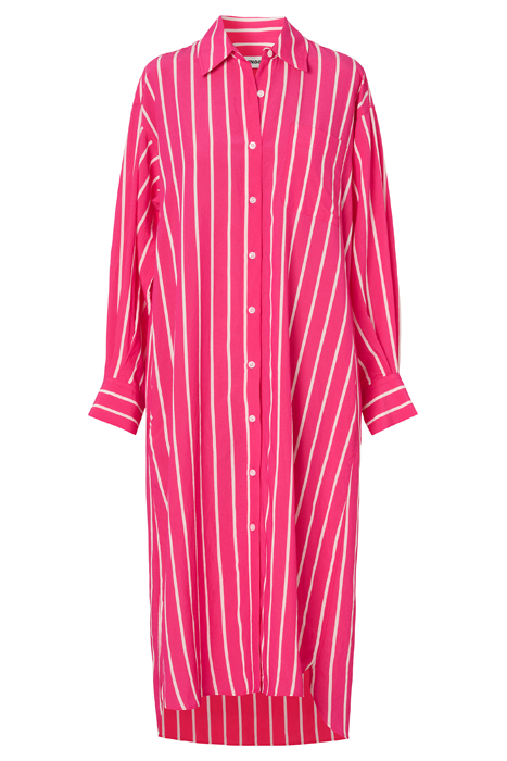 STRIPED SHIRTDRESS CARMINE ROSE 3