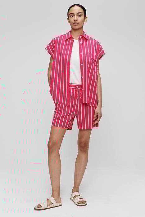 STRIPED SHORTS CARMINE ROSE 2