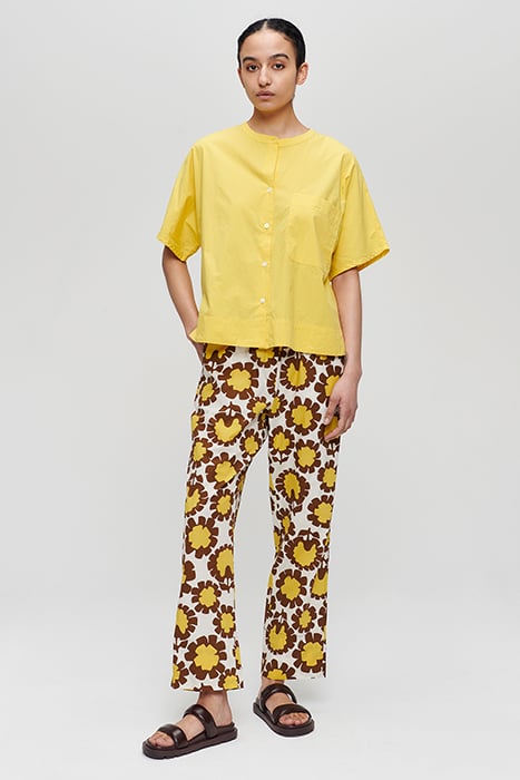 COTTON PRINTED PULL ON PANTS YELLOW 2
