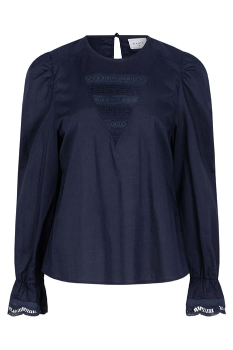 SHAUNA SMOCKED LACE TOP SAPPHIRE BLUE 3