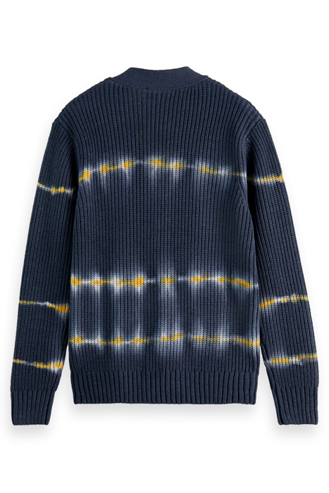 COTTON-BLEND TIE-DYED RIB KNIT CARDIGAN COMBO C 5