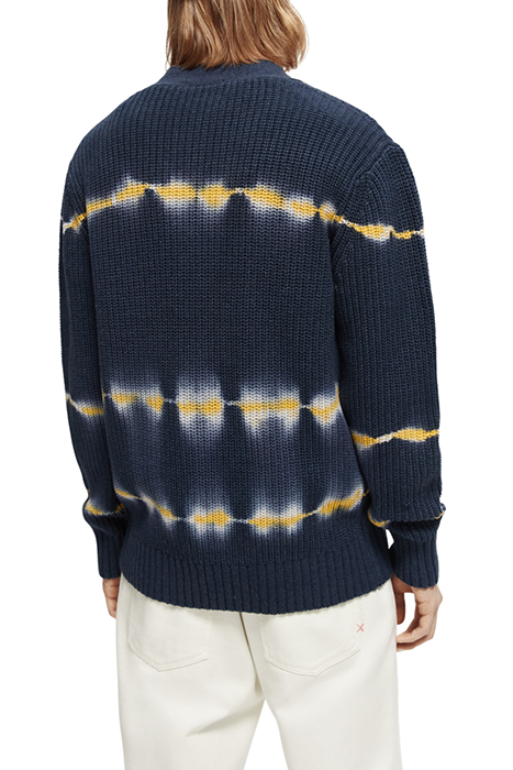 COTTON-BLEND TIE-DYED RIB KNIT CARDIGAN COMBO C 2