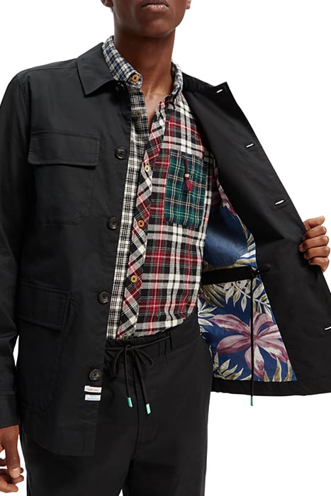 LIGHTWEIGHT POPLIN ARMY JACKET BLACK 7