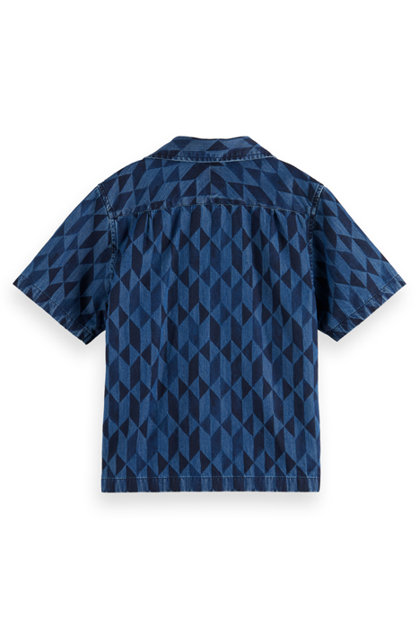 BOYS LIGHTWEIGHT DENIM ALL-OVER PRINTED SHORT-SLEEVED SHIRT 5