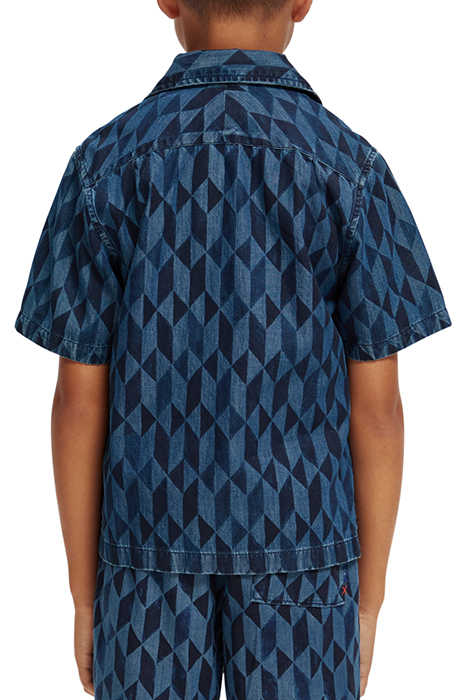 BOYS LIGHTWEIGHT DENIM ALL-OVER PRINTED SHORT-SLEEVED SHIRT 2