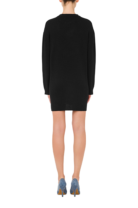 PEACE SYMBOL WOOL BLEND DRESS BLACK 2