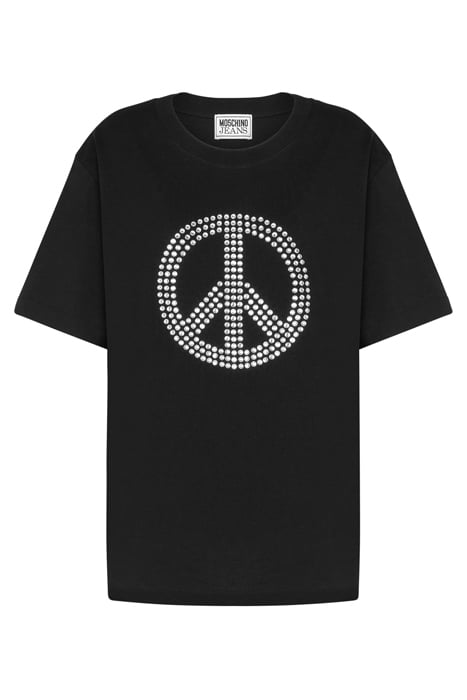 PEACE SYMBOL JERSEY T-SHIRT BLACK 3
